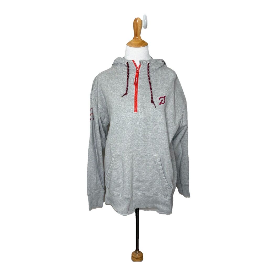 Peloton Gray 1/2 Zip Relaxed Fit Long Sleeve Pullover Hoodie Size Medium womens